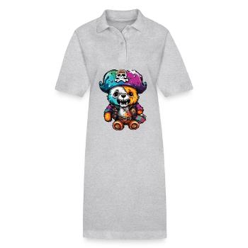 Teddybär / Kuscheltier / Stofftier / Geschenkidee - Stanley/Stella Frauen Bio-Polokleid PAIGER - Grau meliert - Vorne