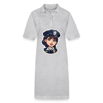 Polizei / Einsatz / Beruf / Job / Einsatzkräfte - Stanley/Stella Frauen Bio-Polokleid PAIGER - Grau meliert - Vorne