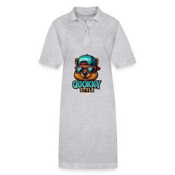 QUOKKY STYLE - Stanley/Stella PAIGER Organic Women’s Polo Dress - heather grey - Front
