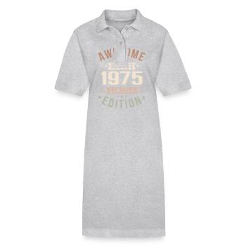 Août 1975 Anniversaire en Août 1975 Millésime 1975 - Robe polo bio PAIGER Stanley/Stella Femme - gris chiné - Devant