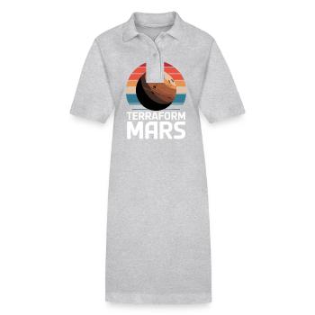 Mars Planet Planeten Sonnensystem - Stanley/Stella Frauen Bio-Polokleid PAIGER - Grau meliert - Vorne