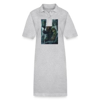Mythologie géante Cadeau géant - Robe polo bio PAIGER Stanley/Stella Femme - gris chiné - Devant