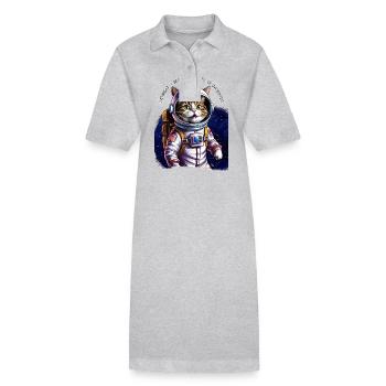 Astro Cat Gift - Stanley/Stella PAIGER Organic Women’s Polo Dress - heather grey - Front
