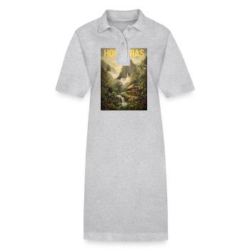 Honduras Stolz Urlaub Geschenk - Stanley/Stella Frauen Bio-Polokleid PAIGER - Grau meliert - Vorne
