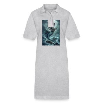 Sirène Mythologie Mythe Cadeau - Robe polo bio PAIGER Stanley/Stella Femme - gris chiné - Devant