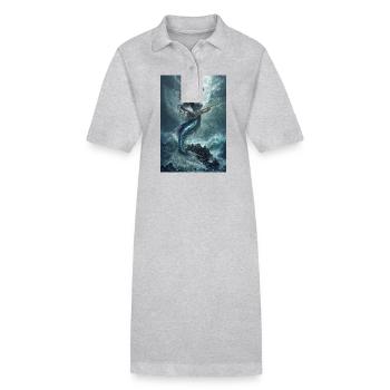 Légende Sirène Mythe Cadeau - Robe polo bio PAIGER Stanley/Stella Femme - gris chiné - Devant