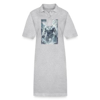 Yeti Mythology Legend Gift - Stanley/Stella PAIGER Organic Women’s Polo Dress - heather grey - Front