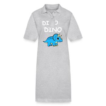 Triceratops Dinosaur - Stanley/Stella PAIGER Organic Women’s Polo Dress - heather grey - Front
