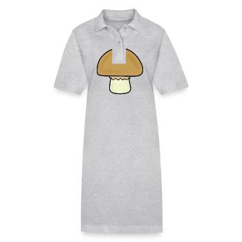 Champignon, champignons - Robe polo bio PAIGER Stanley/Stella Femme - gris chiné - Devant