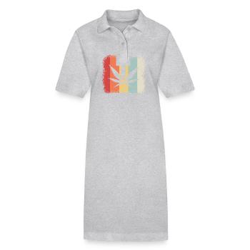 Kiffen, Weed, Ganja - Stanley/Stella Frauen Bio-Polokleid PAIGER - Grau meliert - Vorne