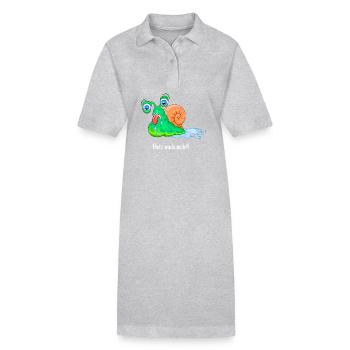 Nicht hetzen, dicke Schnecke, fett, laufen, - Stanley/Stella Frauen Bio-Polokleid PAIGER - Grau meliert - Vorne