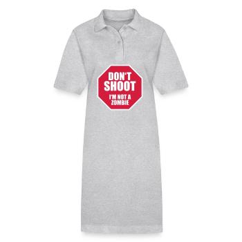 Nicht schießen, ich bin kein Zombie - Stanley/Stella Frauen Bio-Polokleid PAIGER - Grau meliert - Vorne