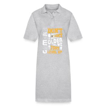 Les gamers ne vieillissent pas, nous montons de niveau - Robe polo bio PAIGER Stanley/Stella Femme - gris chiné - Devant