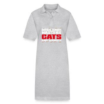Chiens maîtres, chats serviteurs - Robe polo bio PAIGER Stanley/Stella Femme - gris chiné - Devant