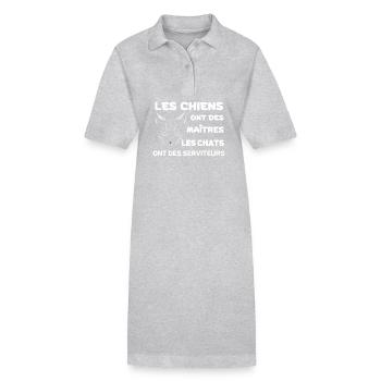 Chats Serviteurs et Chiens Maîtres - Robe polo bio PAIGER Stanley/Stella Femme - gris chiné - Devant