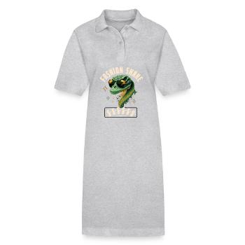 Crocodile Chic Sunglasses - Stanley/Stella PAIGER Organic Women’s Polo Dress - heather grey - Front
