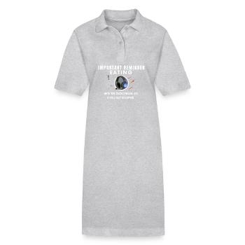 Mic On Eating Reminder Graphic - Stanley/Stella PAIGER Organic Women’s Polo Dress - heather grey - Front
