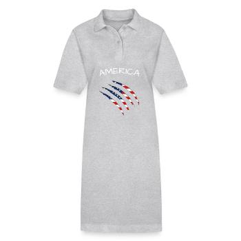 United States of America, USA, America  - Stanley/Stella Frauen Bio-Polokleid PAIGER - Grau meliert - Vorne