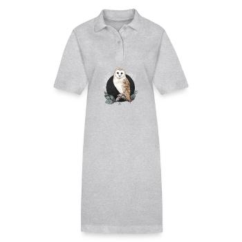 Schleiereule vor Neumond - Stanley/Stella Frauen Bio-Polokleid PAIGER - Grau meliert - Vorne