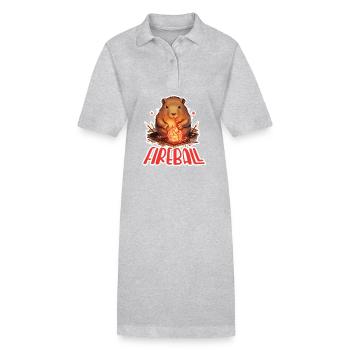 Capybara Mage – Conception de RPG boule de feu - Robe polo bio PAIGER Stanley/Stella Femme - gris chiné - Devant