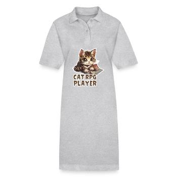 Joueur de rôle Cats RPG W20 Chemise de jeu de rôle - Robe polo bio PAIGER Stanley/Stella Femme - gris chiné - Devant