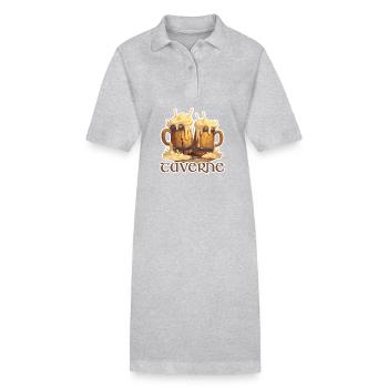 Taverne Bierkrüger voller Bier Rollenspiel - Stanley/Stella Frauen Bio-Polokleid PAIGER - Grau meliert - Vorne