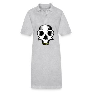 Skull (dreifarbig) - Stanley/Stella Frauen Bio-Polokleid PAIGER - Grau meliert - Vorne