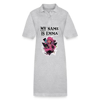 Mein Name ist Emma 2026 - Stanley/Stella Frauen Bio-Polokleid PAIGER - Grau meliert - Vorne