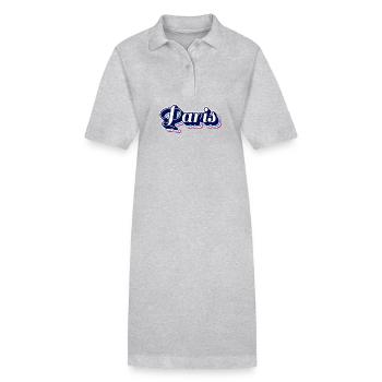 Paris Neon Script Outline - Stanley/Stella PAIGER Organic Women’s Polo Dress - heather grey - Front