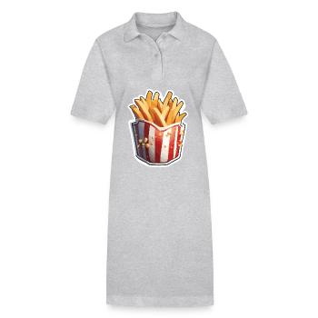 French Fries / Fast Food / Potato / Food - Stanley/Stella PAIGER Organic Women’s Polo Dress - heather grey - Front