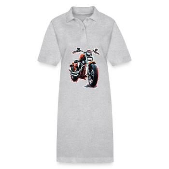 Biker / Motorrad Fahrer / Biker / Zweirad / Cross - Stanley/Stella Frauen Bio-Polokleid PAIGER - Grau meliert - Vorne