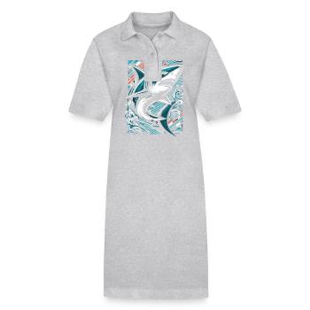 Requin Street art - Robe polo bio PAIGER Stanley/Stella Femme - gris chiné - Devant