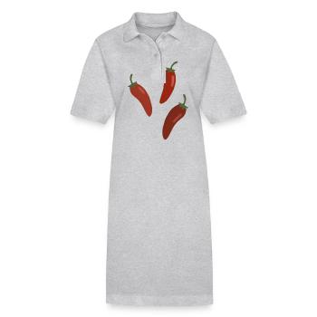 Chilischoten - Stanley/Stella Frauen Bio-Polokleid PAIGER - Grau meliert - Vorne