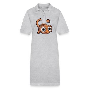 Funny little monster with big eyes - Stanley/Stella PAIGER Organic Women’s Polo Dress - heather grey - Front