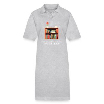 Je suis dans une relation engagée avec ma bibliothèque - Robe polo bio PAIGER Stanley/Stella Femme - gris chiné - Devant