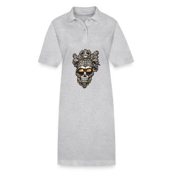 Maya / Haute Culture / Pérou / Calendrier Maya / Motif - Robe polo bio PAIGER Stanley/Stella Femme - gris chiné - Devant