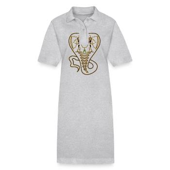 Chaman de la danse du serpent - Robe polo bio PAIGER Stanley/Stella Femme - gris chiné - Devant