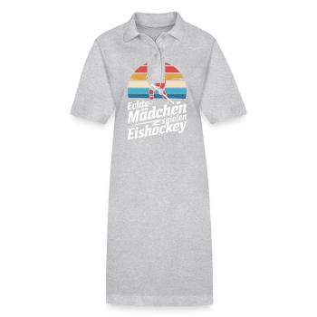Hockey Hockey Sports Hockey Players - Stanley/Stella PAIGER Organic Women’s Polo Dress - heather grey - Front