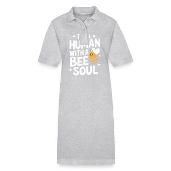 honey bee beekeeper bees bee - Stanley/Stella PAIGER Organic Women’s Polo Dress - heather grey - Front