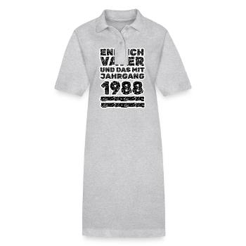 Geboren 1988 - Stanley/Stella Frauen Bio-Polokleid PAIGER - Grau meliert - Vorne