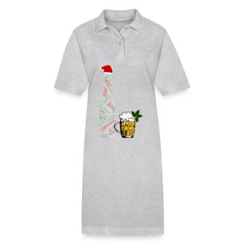 Festliche Bierflasche - Stanley/Stella Frauen Bio-Polokleid PAIGER - Grau meliert - Vorne