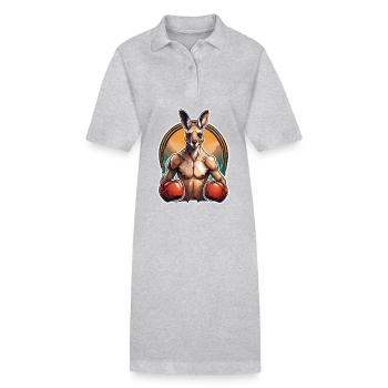 Känguru / Tier / Australien / Beuteltier / Outback - Stanley/Stella Frauen Bio-Polokleid PAIGER - Grau meliert - Vorne