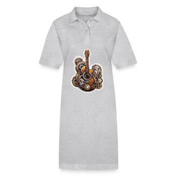 Rock n roll / Guitare / Musique / Instrument - Robe polo bio PAIGER Stanley/Stella Femme - gris chiné - Devant