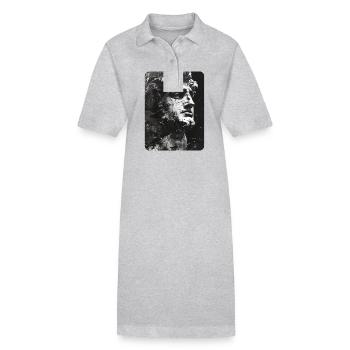 visage brisé d’une statue de marbre - Robe polo bio PAIGER Stanley/Stella Femme - gris chiné - Devant
