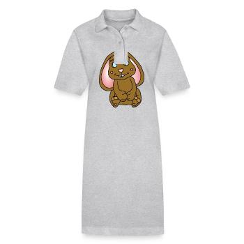 Süßer Hase mit Schlappohren - Stanley/Stella Frauen Bio-Polokleid PAIGER - Grau meliert - Vorne