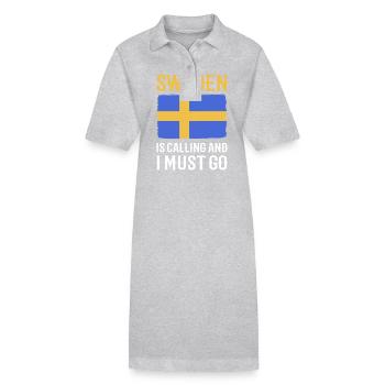 Schweden Schwedisch - Stanley/Stella Frauen Bio-Polokleid PAIGER - Grau meliert - Vorne