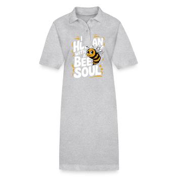 abeille abeille apicultrice abeille abeille - Robe polo bio PAIGER Stanley/Stella Femme - gris chiné - Devant