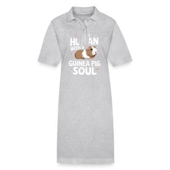 Meerschweinchen - Stanley/Stella Frauen Bio-Polokleid PAIGER - Grau meliert - Vorne