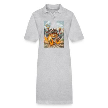 Hommes buvant de la bière Cadeau - Robe polo bio PAIGER Stanley/Stella Femme - gris chiné - Devant