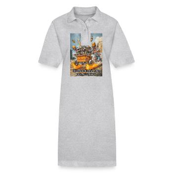 Journée des hommes Cadeau d’alcool pour la journée des hommes - Robe polo bio PAIGER Stanley/Stella Femme - gris chiné - Devant